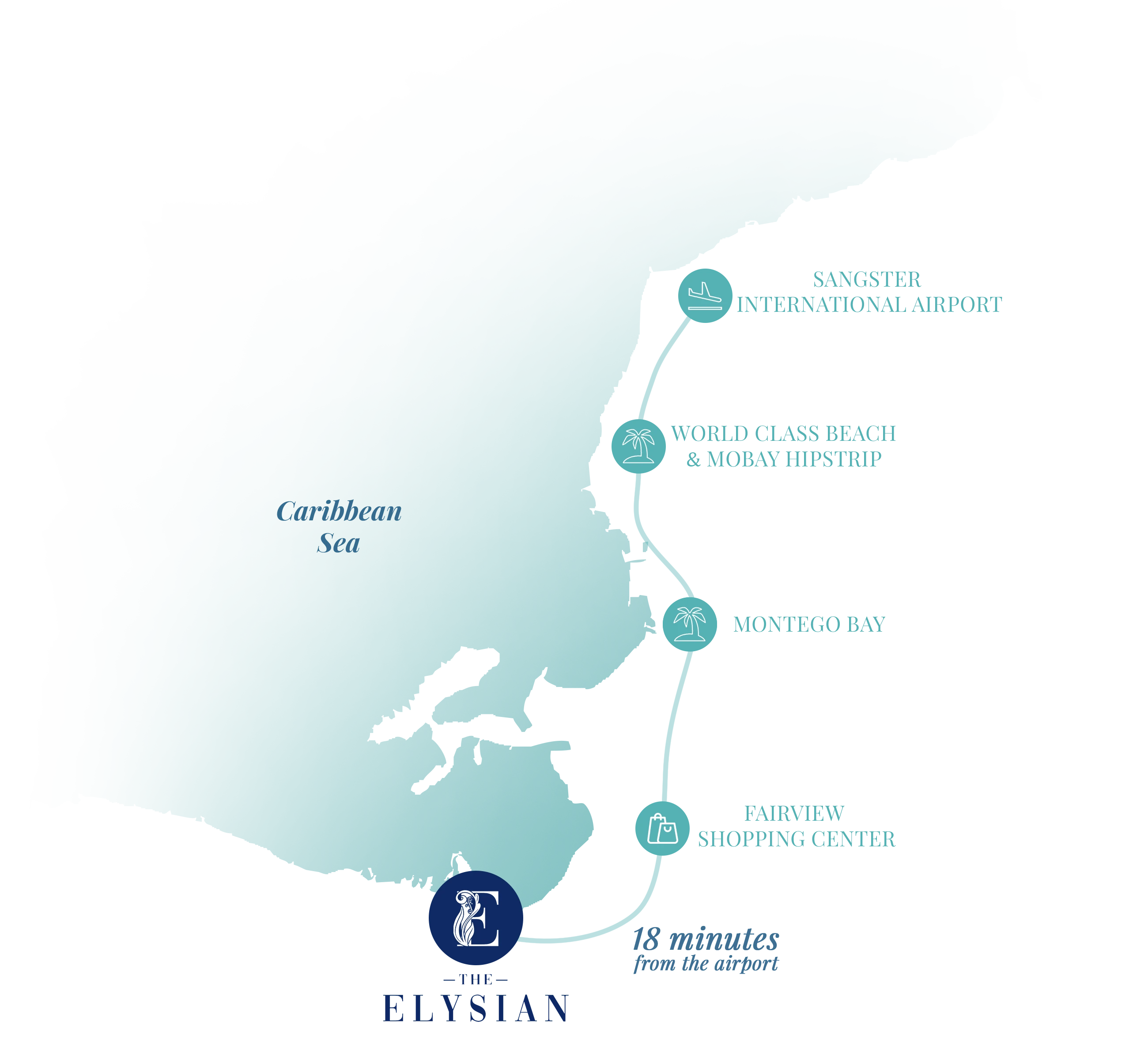 Map of The Elysian in Spring Garden, Montego Bay